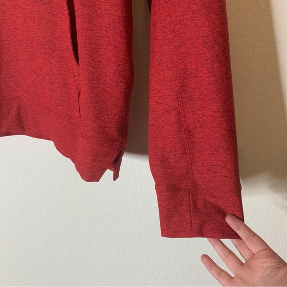 Outdoor voices Mens red cloud knit hoodie in burnt sumac L - Picture 3 of 10